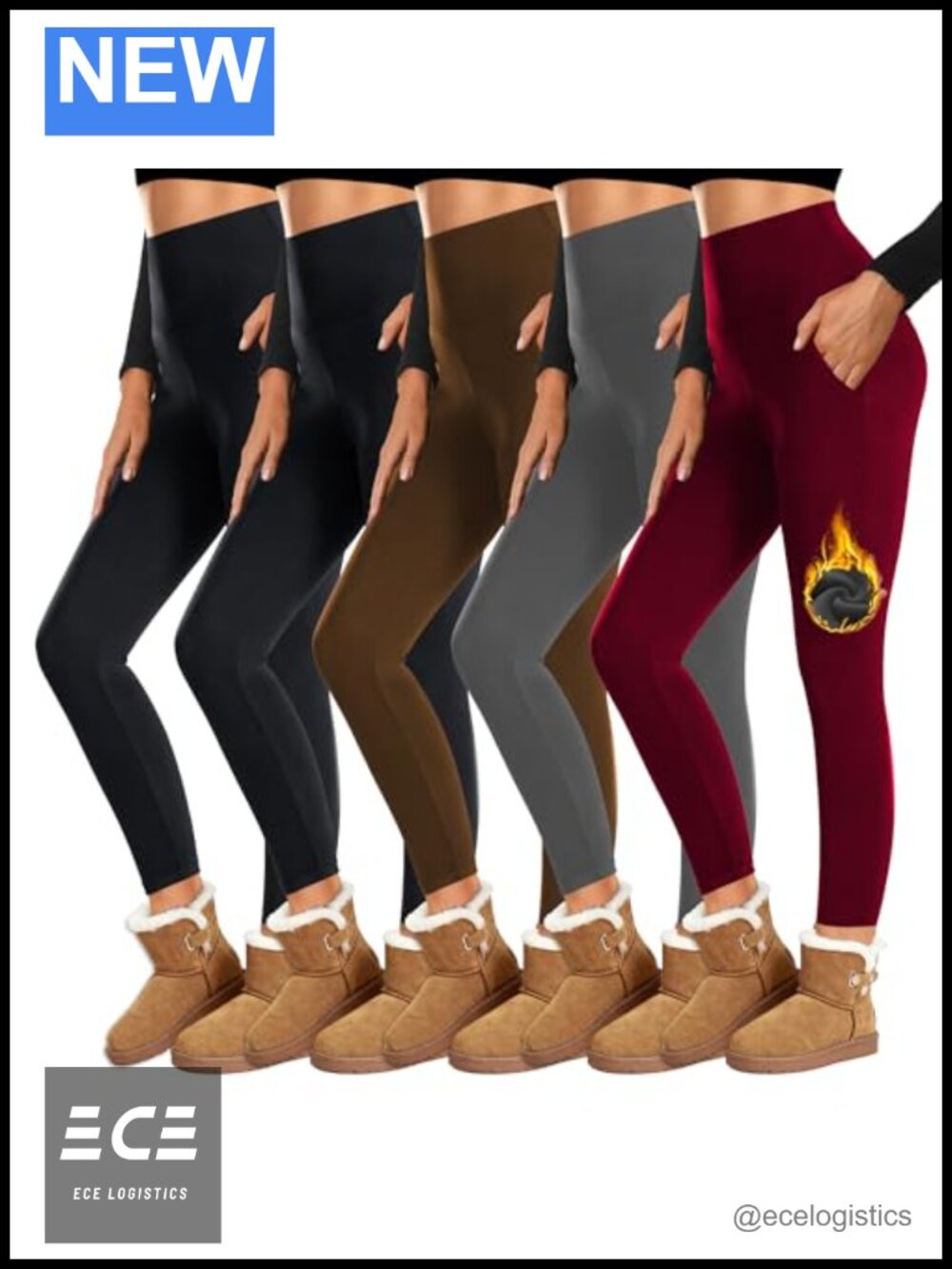 High Waisted Fleece Lined Leggings with Pockets Winter Yoga Pants